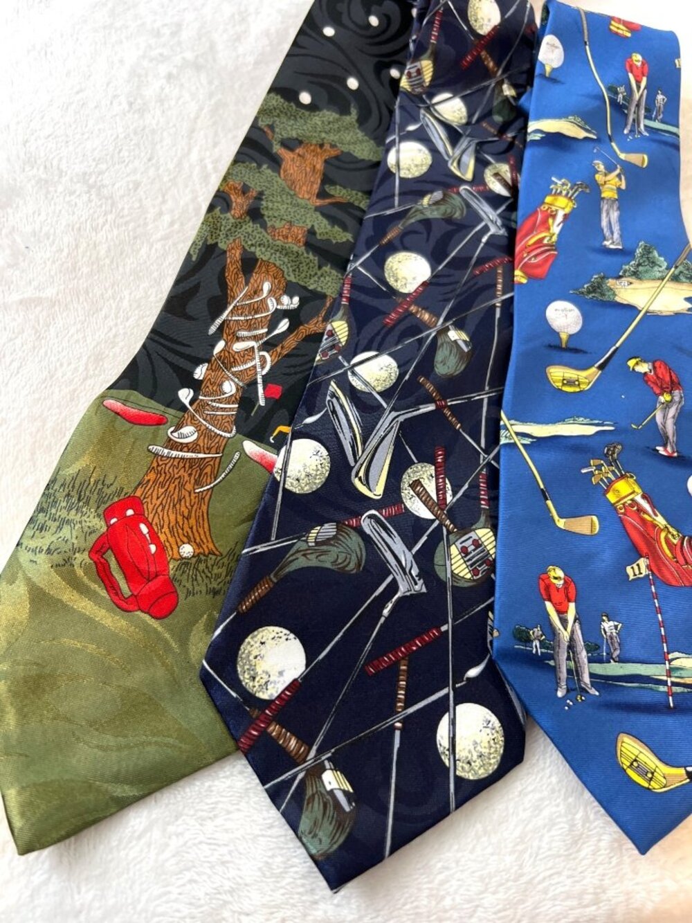 Lot 3 Golf Ties Neck Ties Fratello Utopia Steven Harris Cartoon Graph Putters